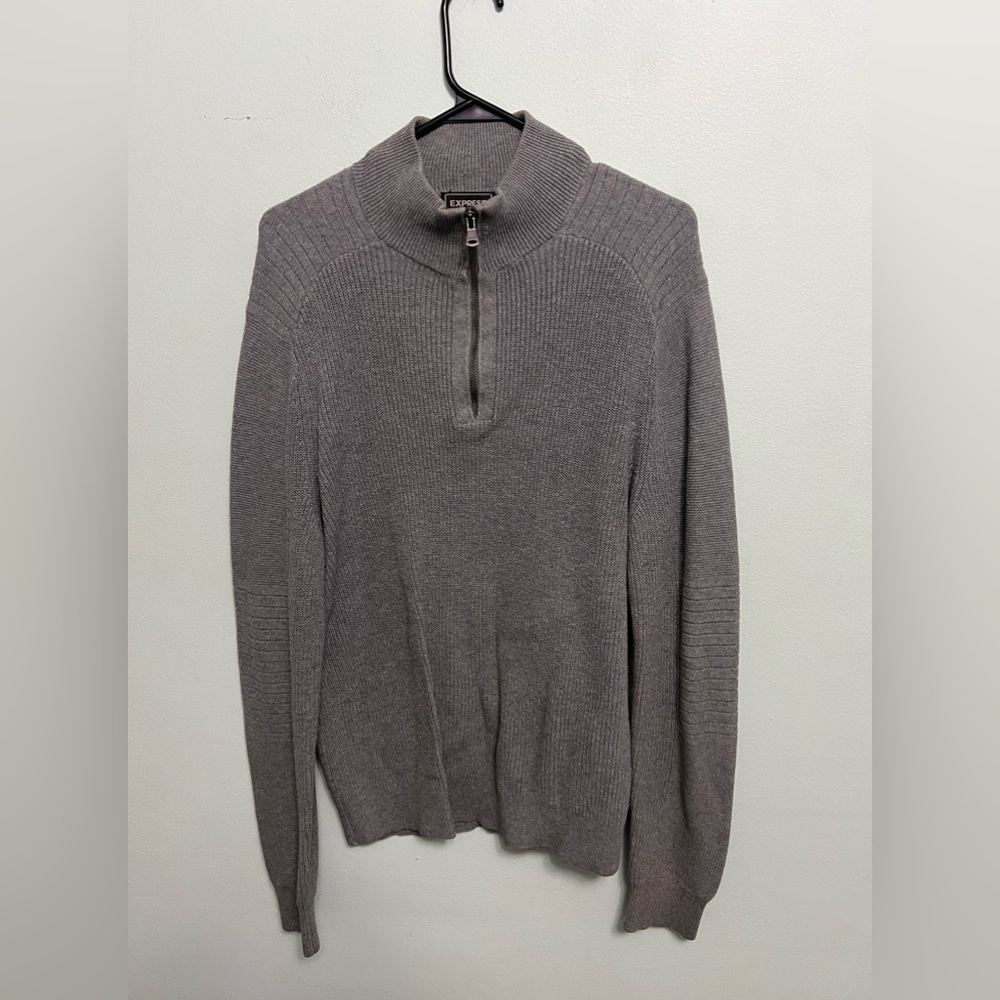 Express cotton 1/4 zip pullover sweater